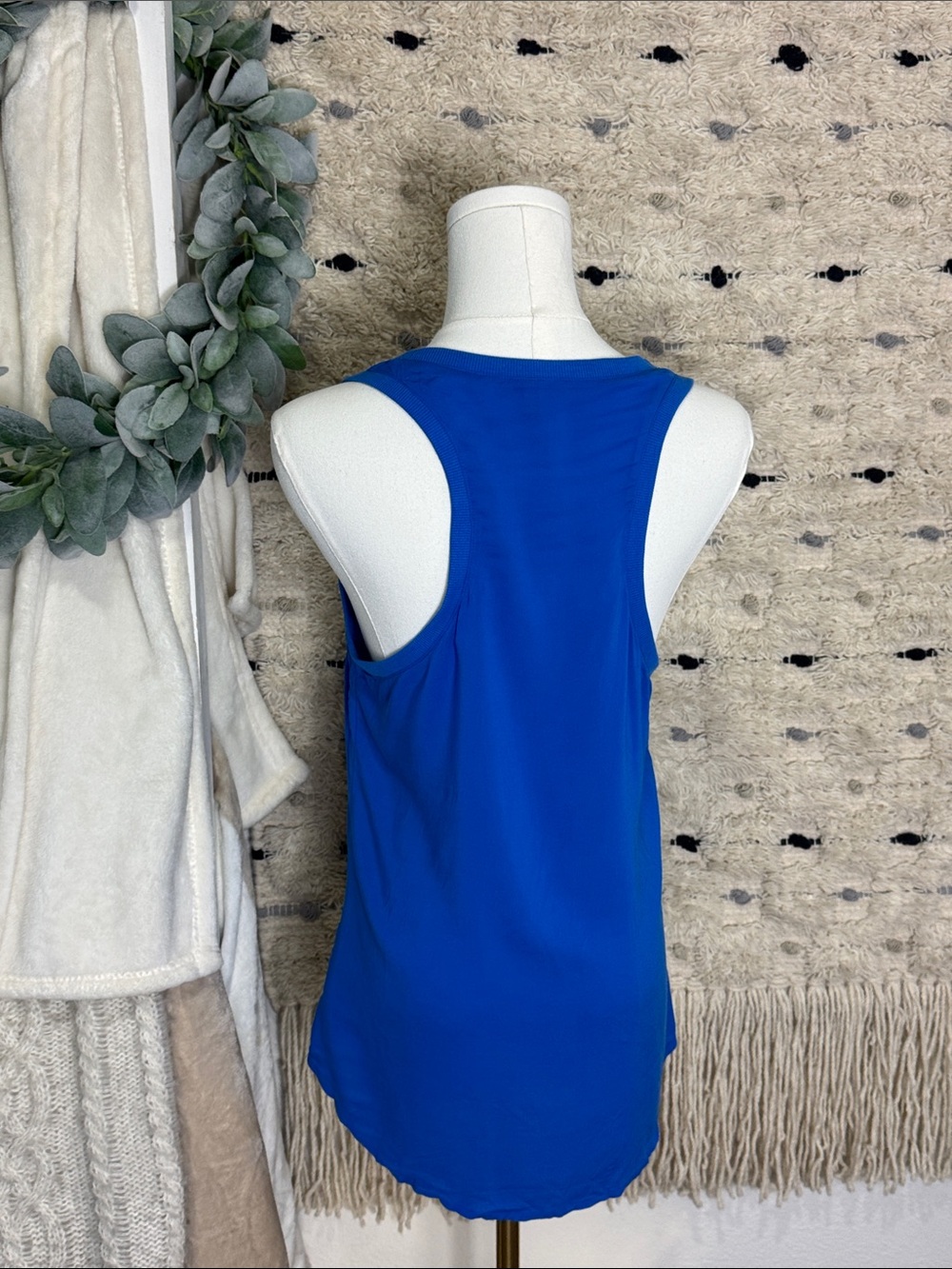 Guess Blue scoop neck Tank Top with pocket size M - Picture 4 of 6